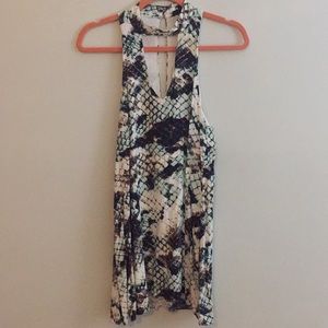 Olivaceous snake print dress